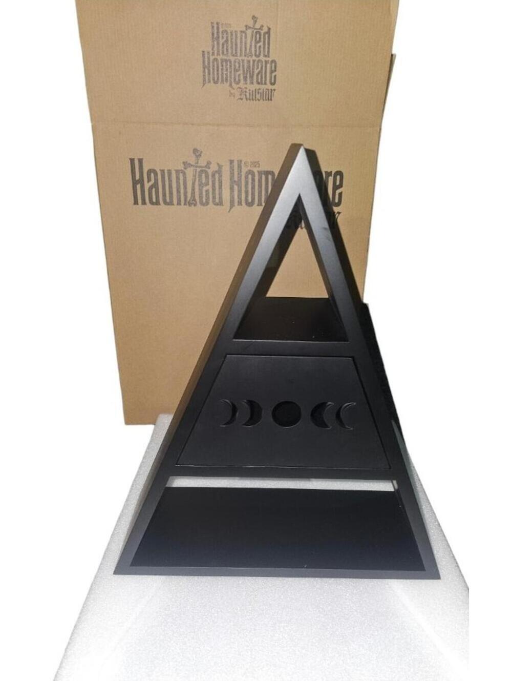 Haunted Homeware Killstar Black Pyramid Shelf With Drawer 12x17x4 NEW